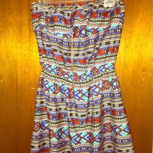 Multicolored half top dress